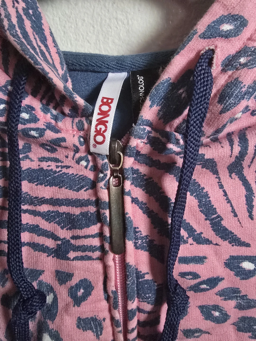 Bongo Pink and Blue Animal Print Zip-Up Hoodie - photo 3