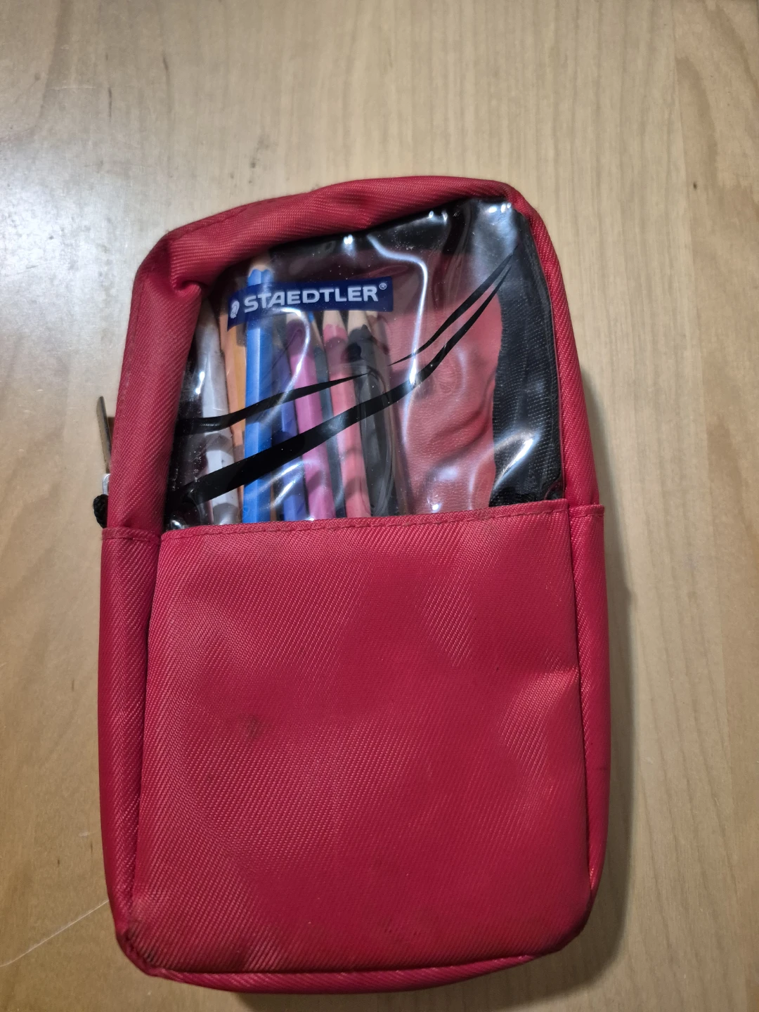 Staedtler Red Pencil Case with Clear Window