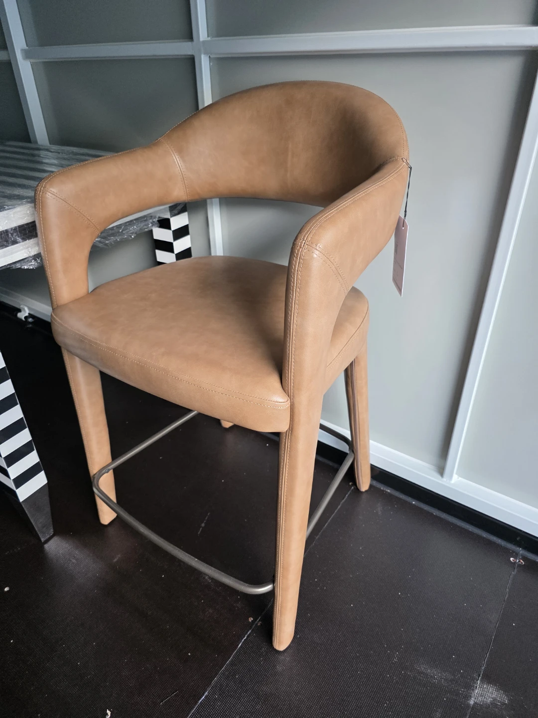 Martens Counter Stool Brown Leather - photo 2