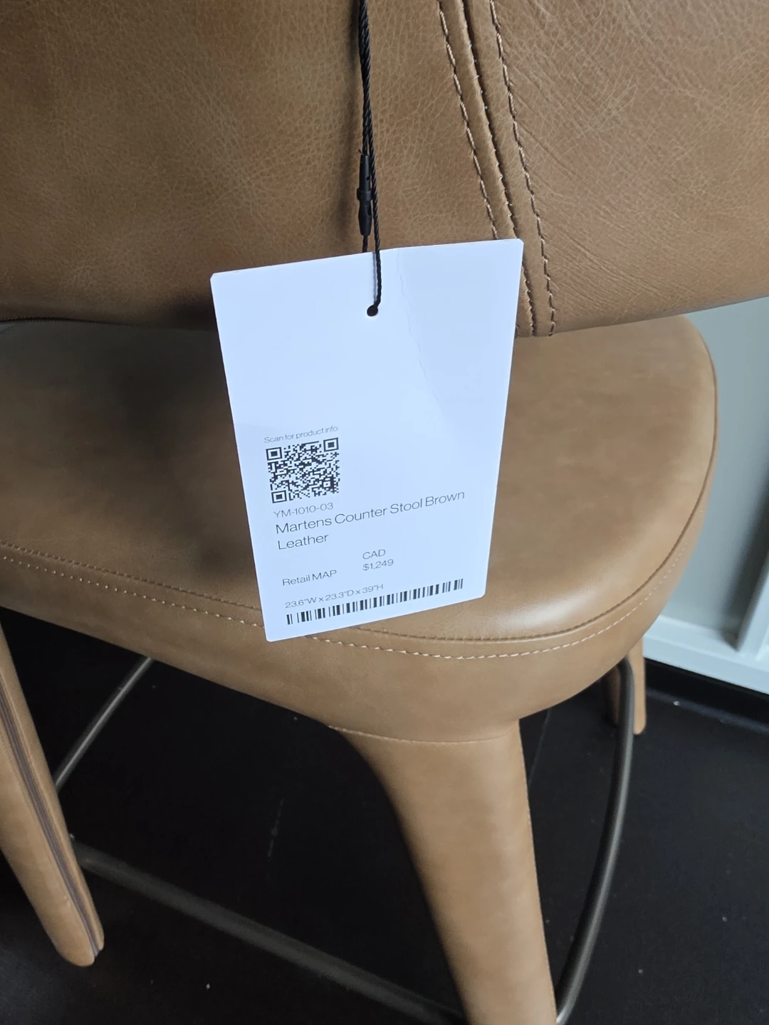 Martens Counter Stool Brown Leather - photo 3