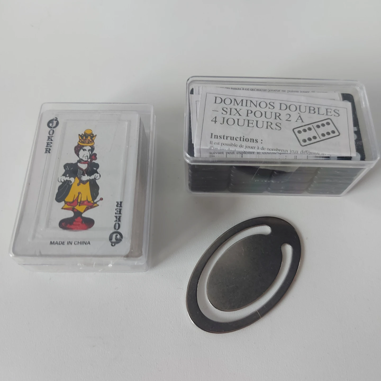 Dominoes Double Six and Playing Cards Travel Gadget Set