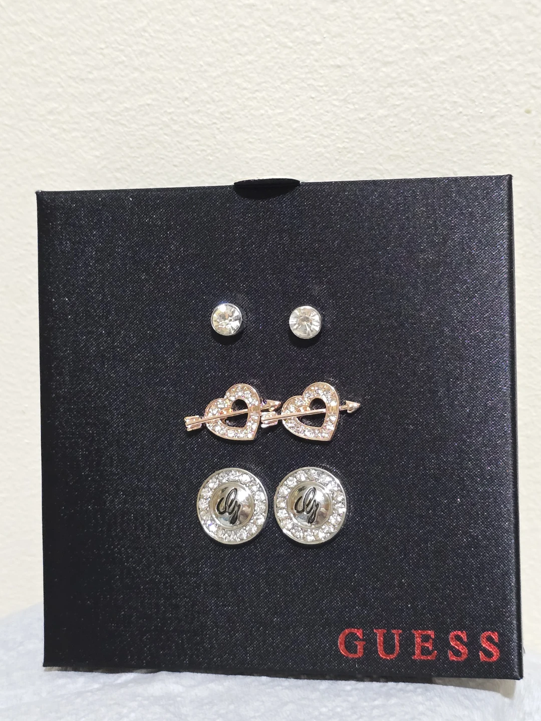 Guess Jewelry Set - Rose Gold Hearts & Stud Earrings
