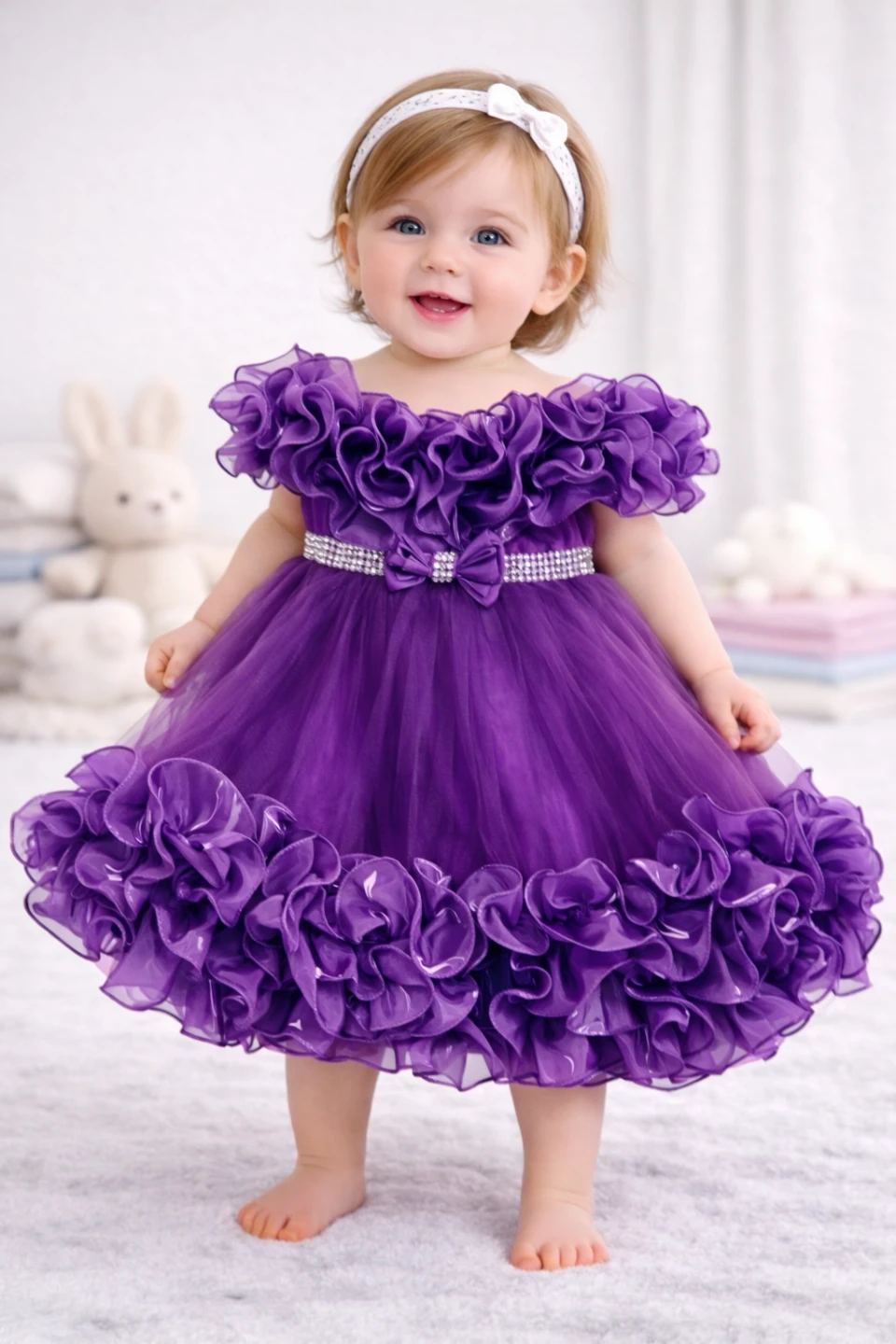 Purple Ruffled Baby Dress