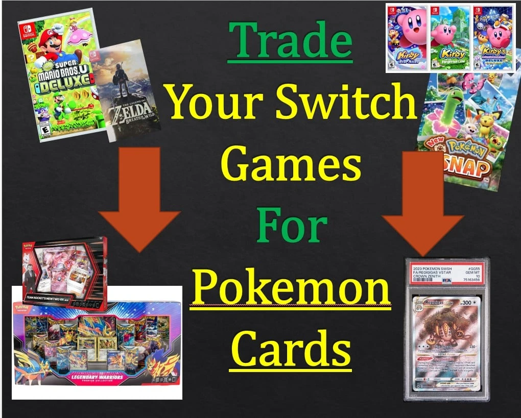 Trade your Old Switch Games for Pokemon Cards Sealed PSA 10