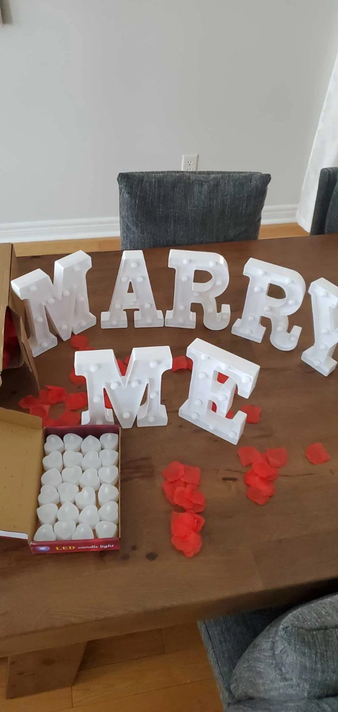Marry Me Light Up Letters with LED Candles