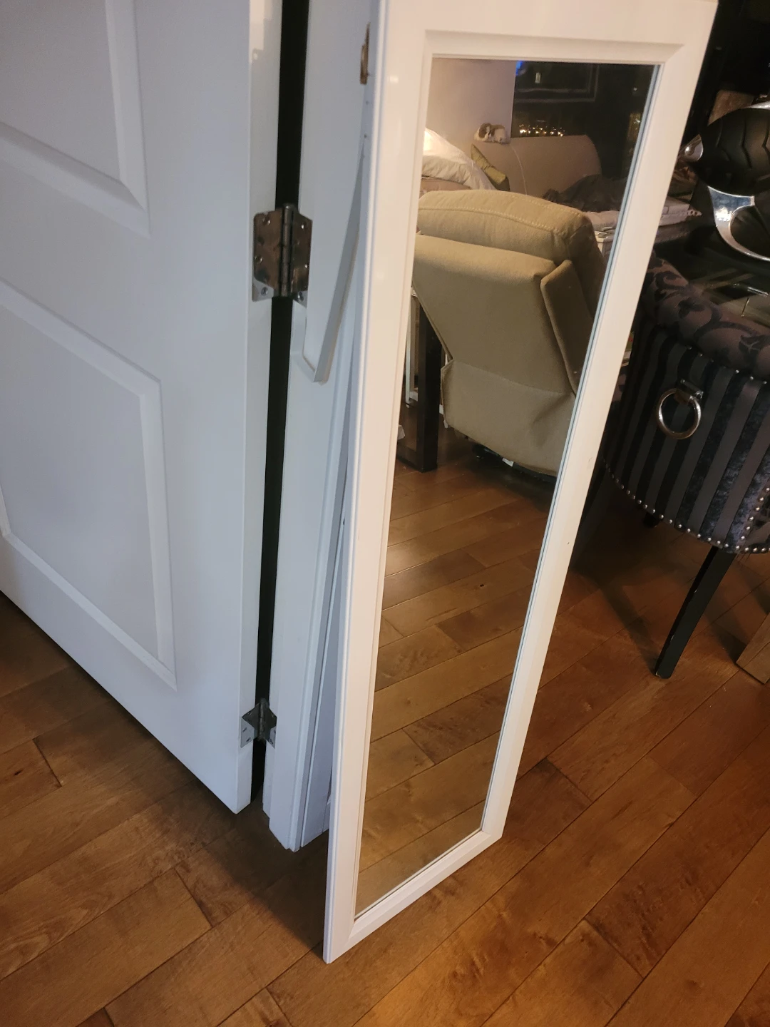 White Framed Full Length Mirror - photo 2