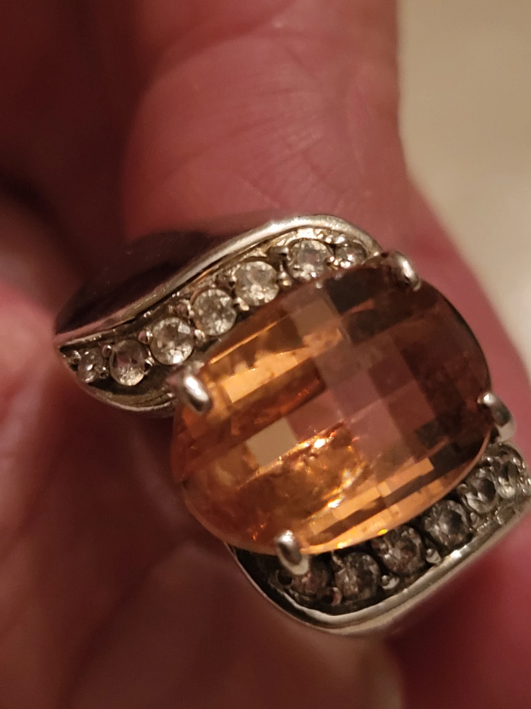 Sterling Silver Citrine and CZ Ring - photo 3