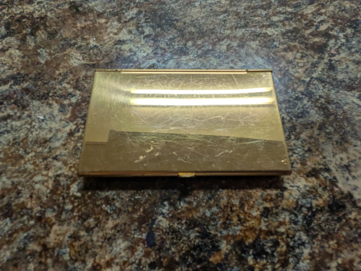 Vintage Gold Tone Business Card Holder with Loons - photo 2