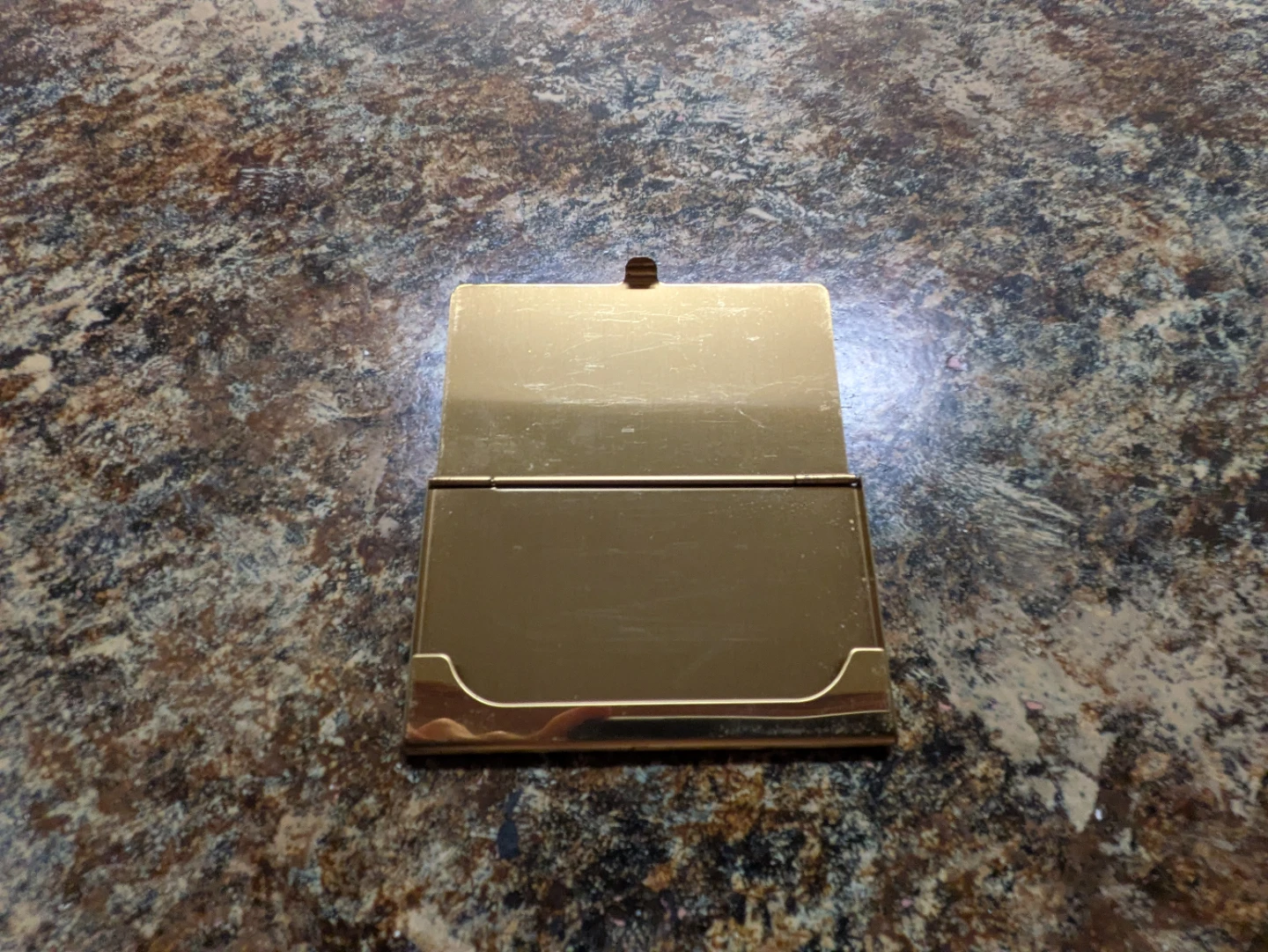 Vintage Gold Tone Business Card Holder with Loons - photo 3