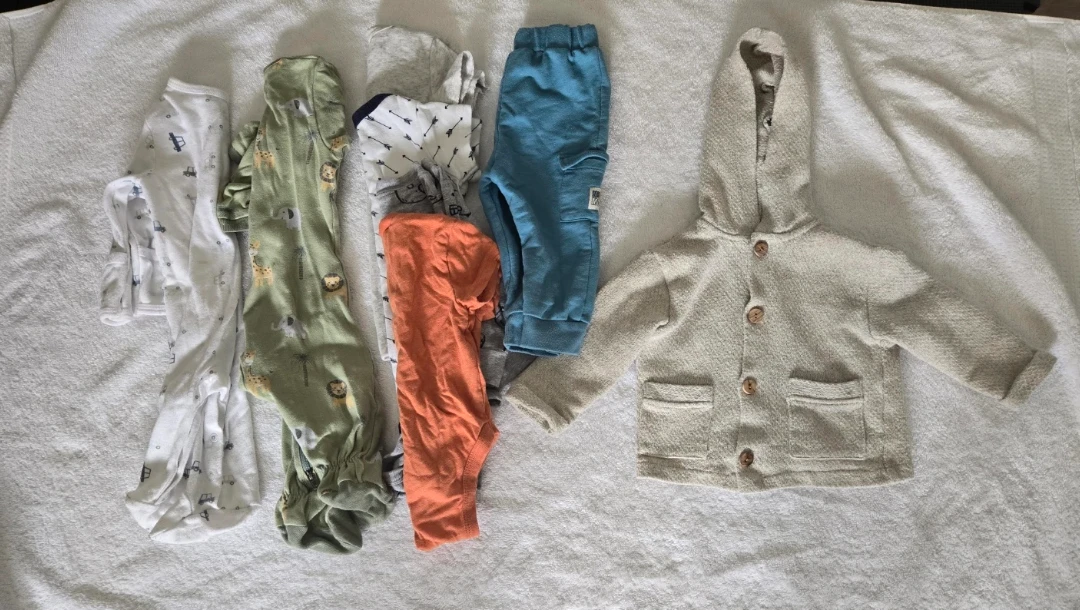 Baby Clothes Bundle - Sleepers, Pants, and Cardigan