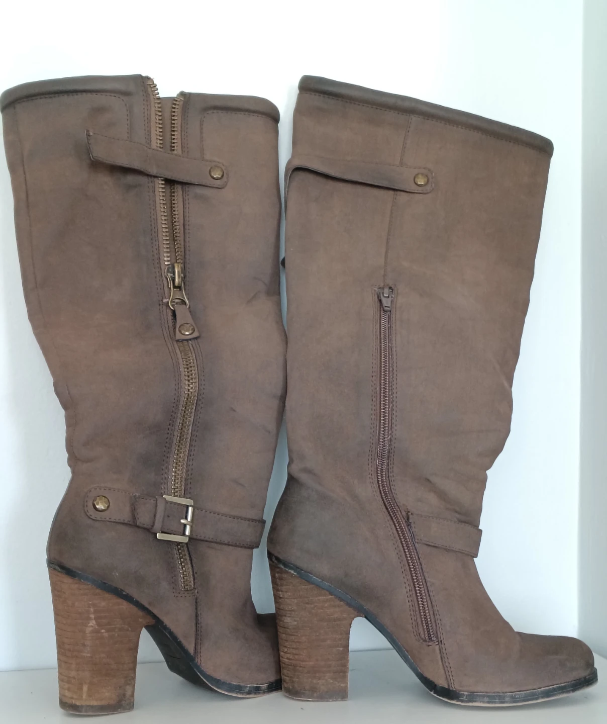 Call It Spring Knee-High Boots – Brown Block Heel – Size 7
