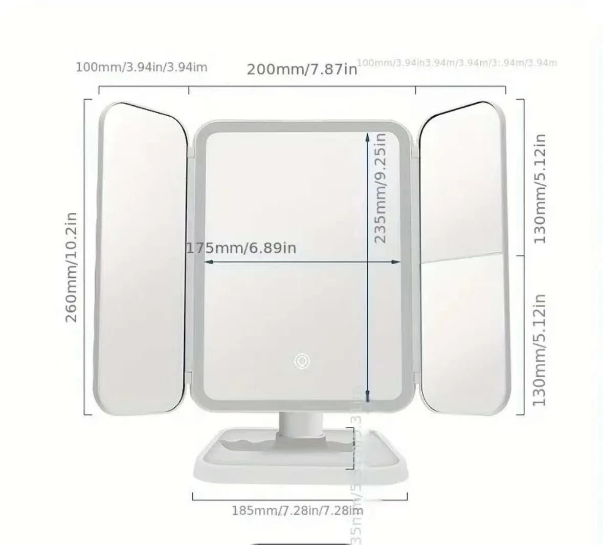 Tri-Fold LED Makeup Mirror - photo 2