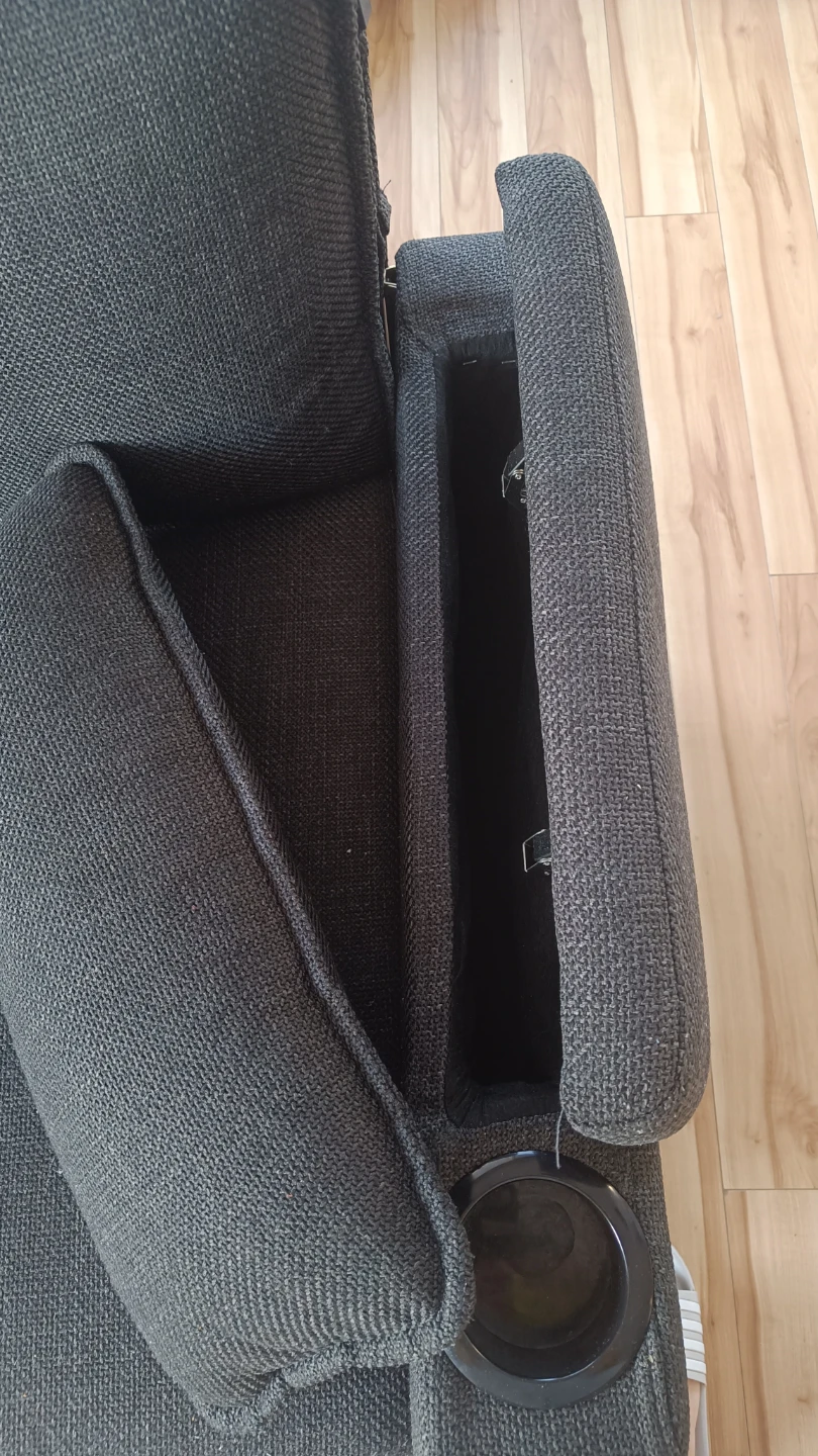 Dark Grey Fabric Recliner Armrest with Cup Holder - photo 3
