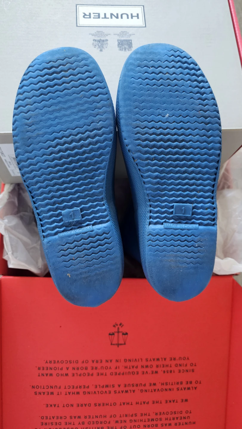 Hunter Kids Blue Rubber Rain Boots - photo 3