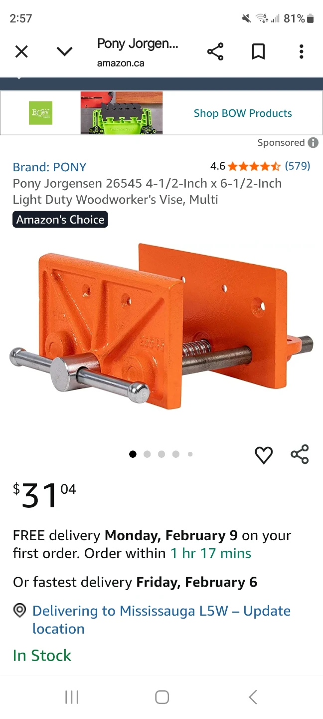 Pony Jorgensen 26545 Woodworker's Vise - photo 5
