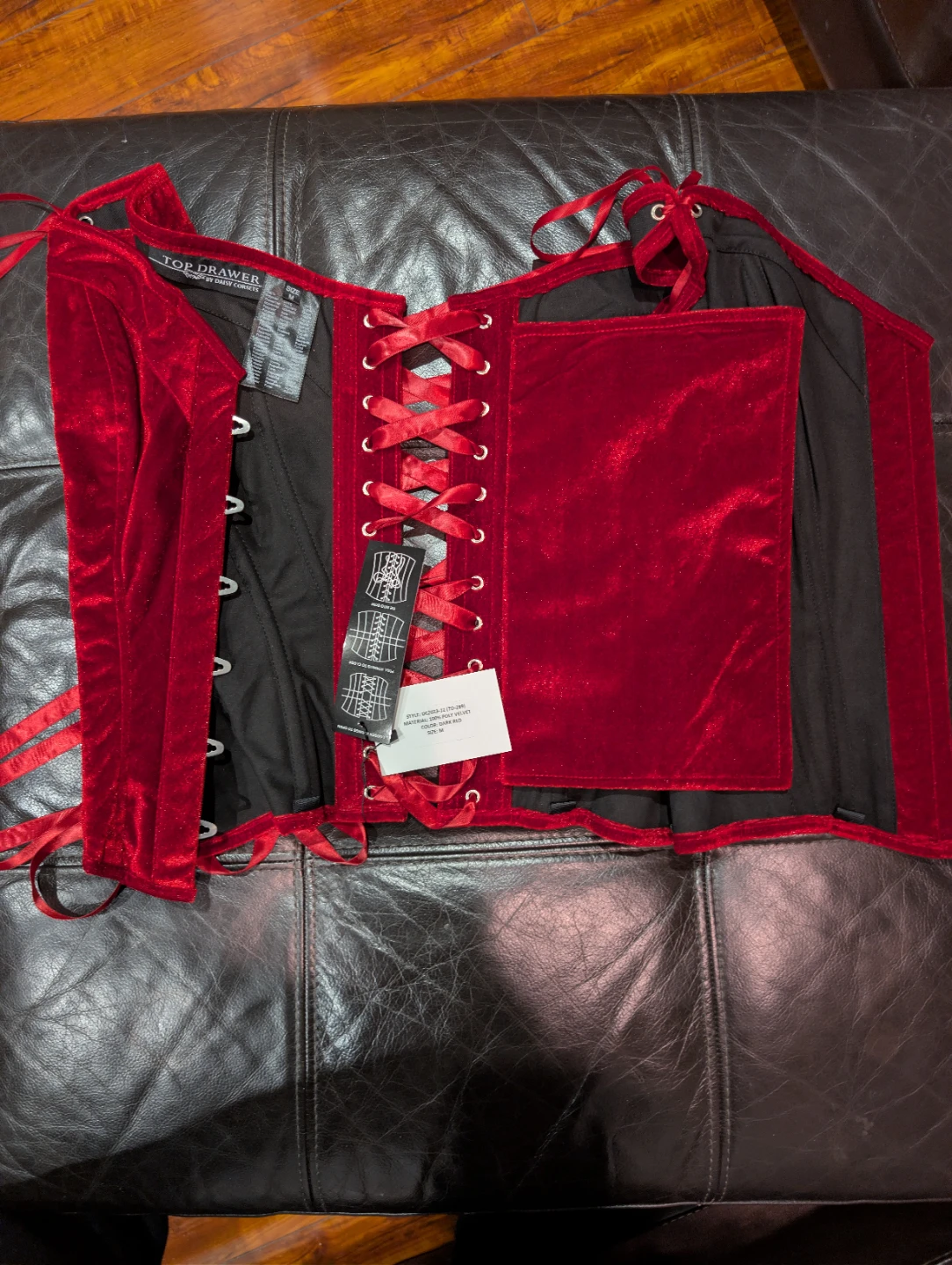 Gothic Top Drawer Red Velvet Corset