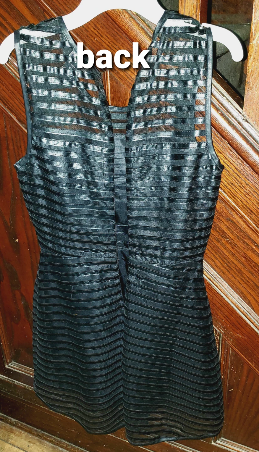 Seductions Black Sheer Striped Dress - photo 2