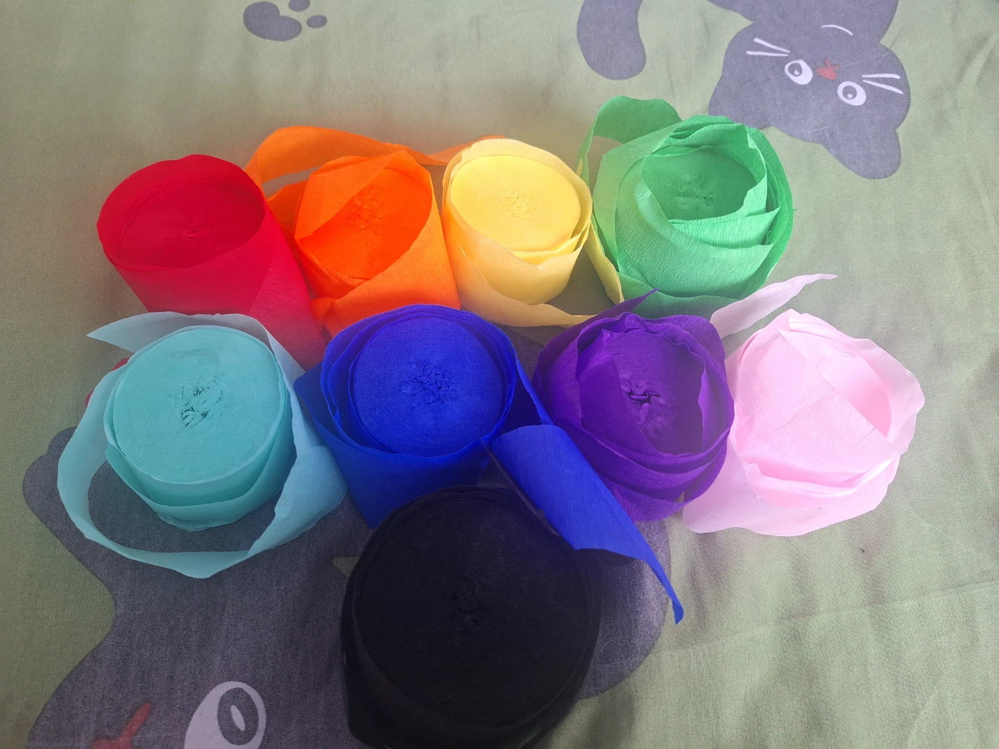 Party Streamers Red Blue Yellow Green Purple Pink Black Orange