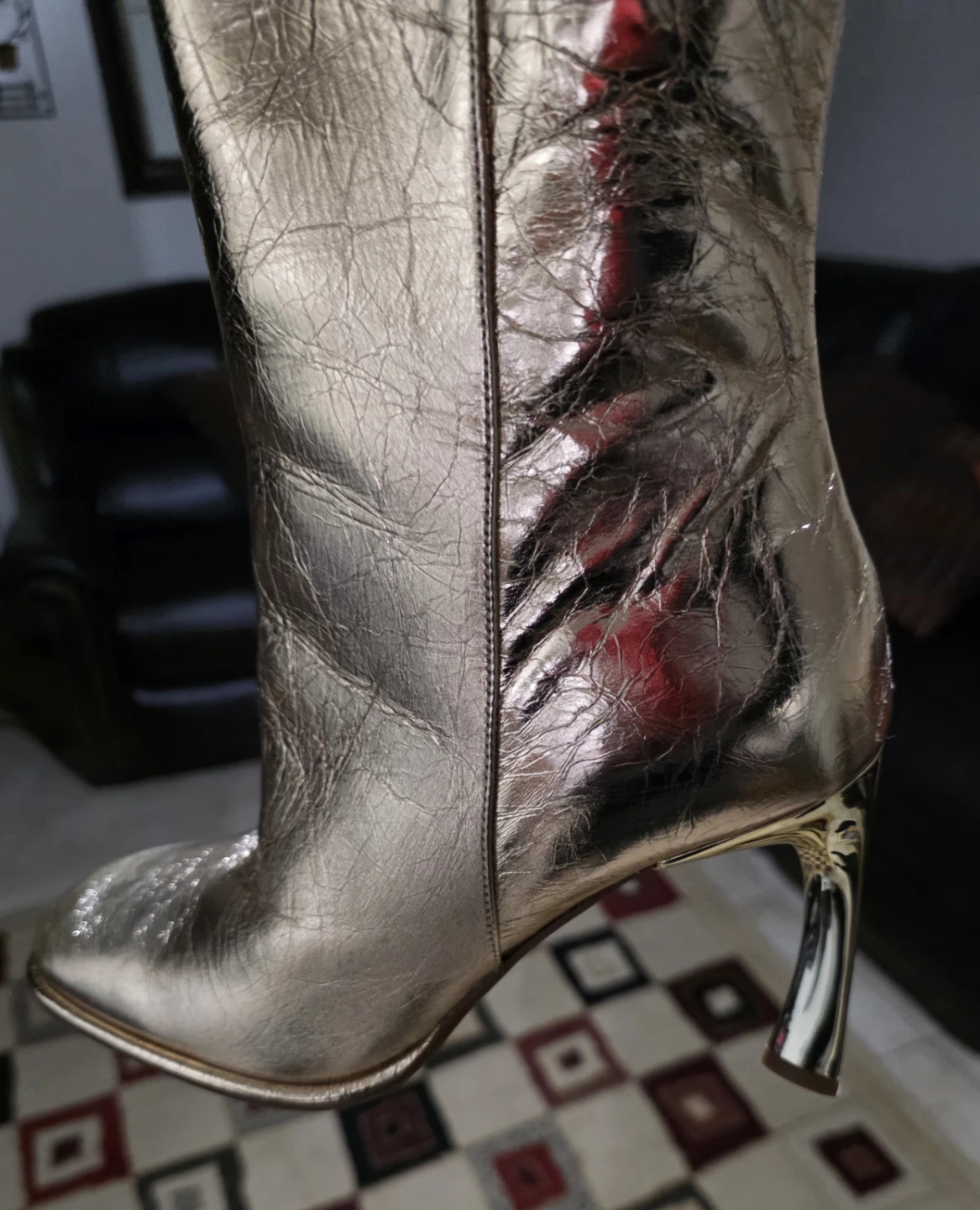 Michael Kors Gold Metallic Ankle Boots - photo 2