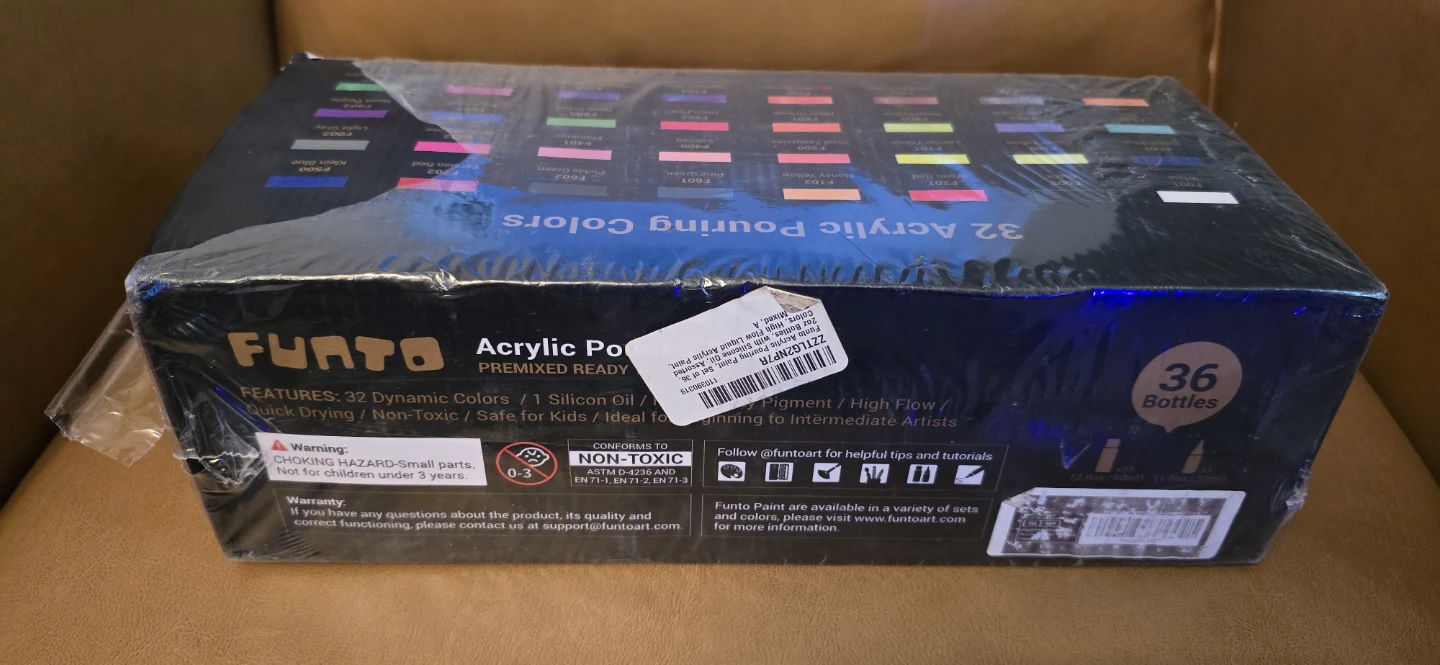BNIB FUNTO 36 Acrylic Pouring Colors - 36 Bottles - photo 2