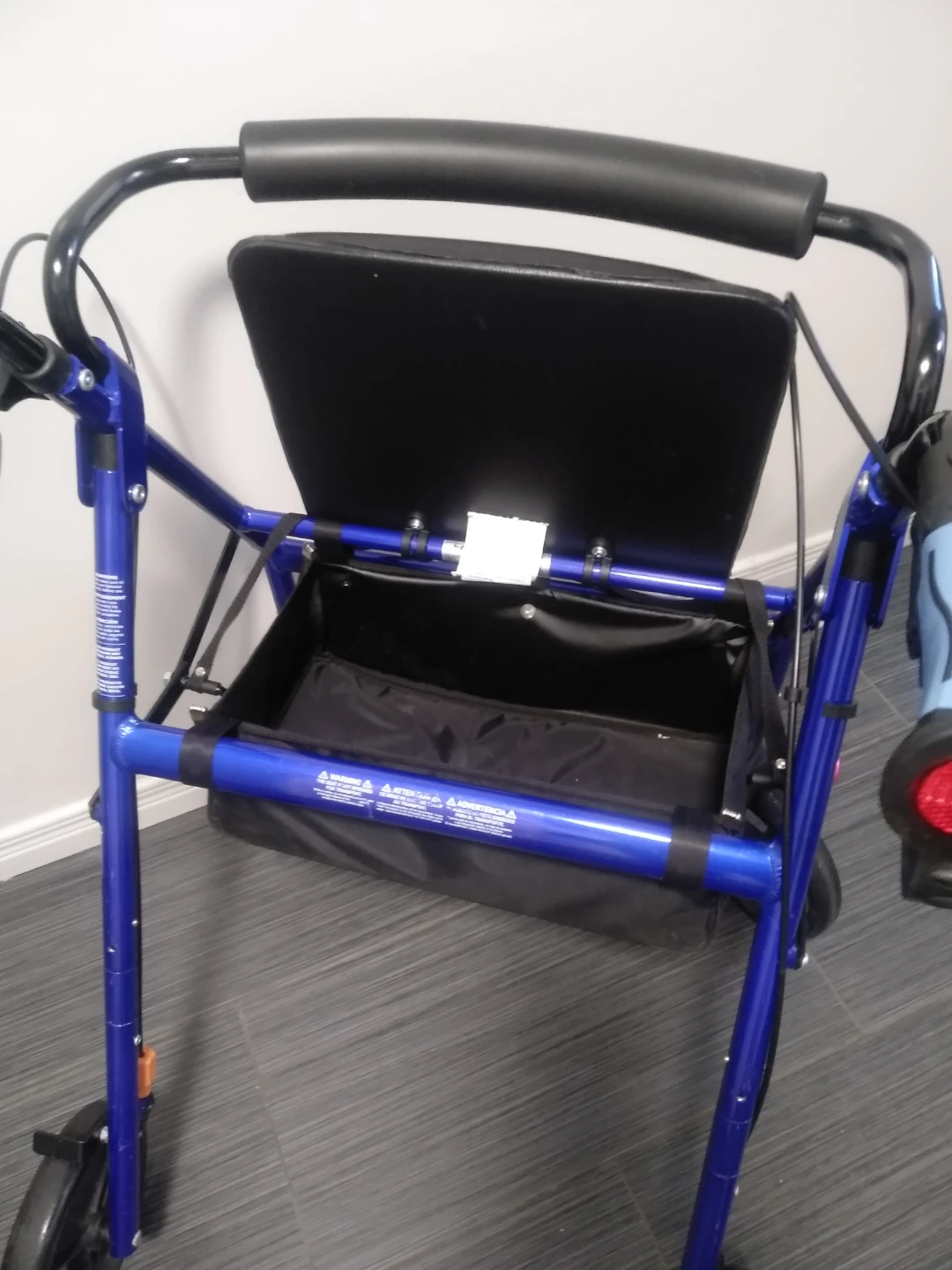 Blue Elite 4-Wheel Rollator Walker with Seat and Bag - photo 2