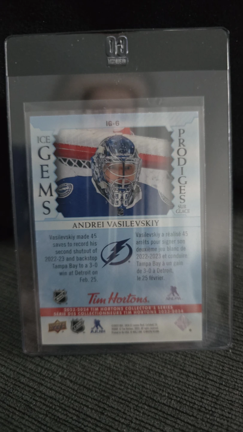 Tim Hortons Upper Deck Ice Gems Andrei Vasilevskiy Hockey Card - photo 2