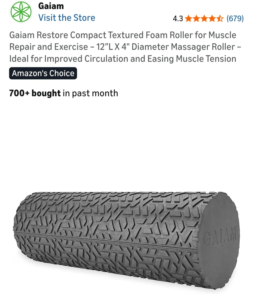 Gaiam Foam Roller for muscle repair and exercise - photo 4