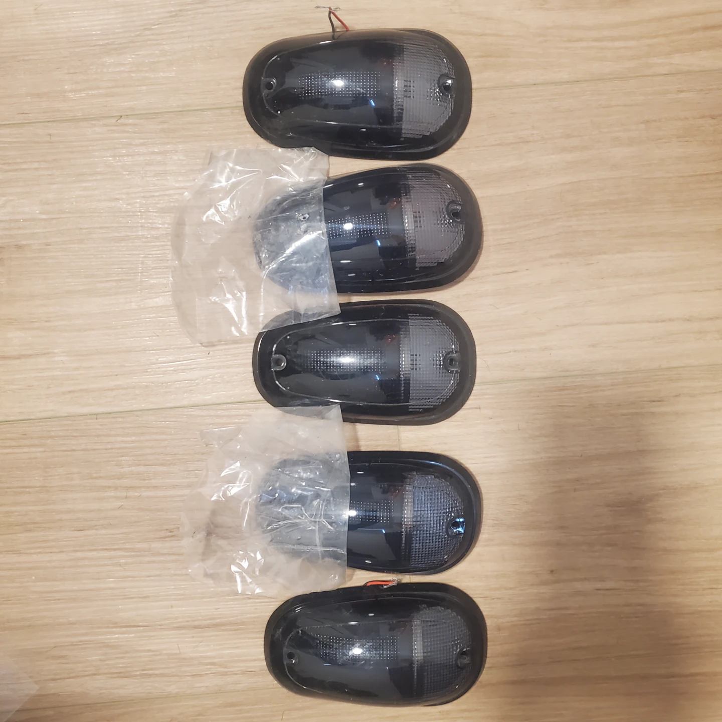 Set of 5 Black Smoke Cab Roof Lights