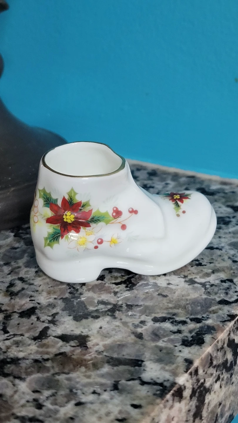 Royal Albert Poinsettia Boot Trinket Dish