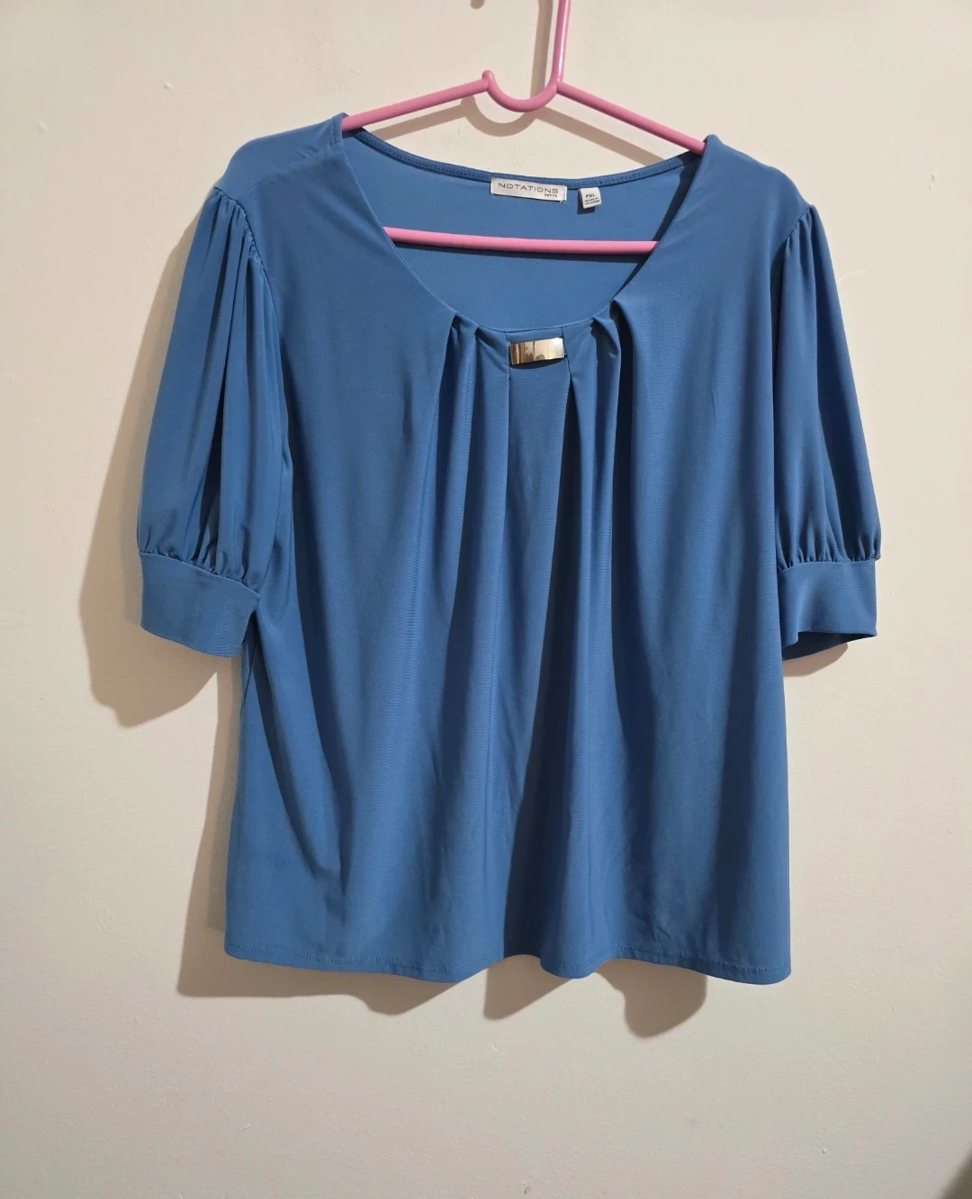Notations Blue Short Sleeve Top