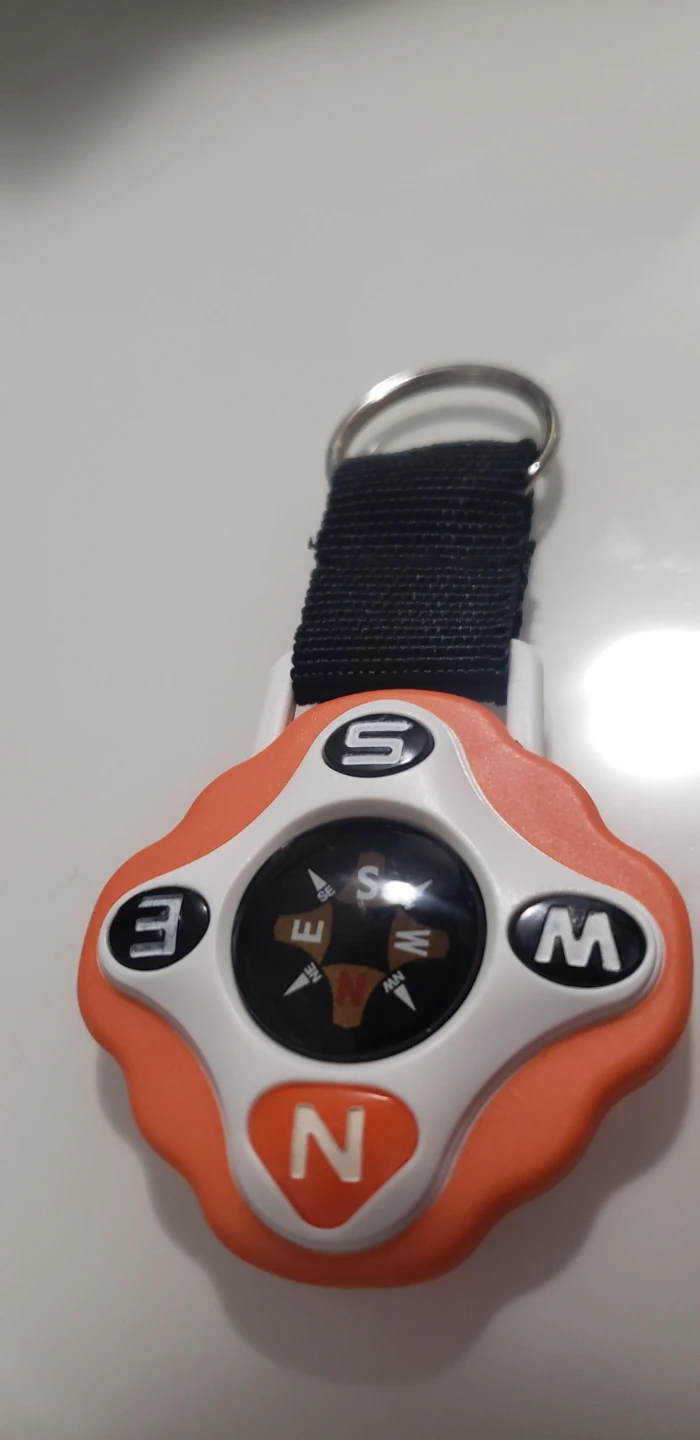 Orange and White Compass Keychain - photo 4