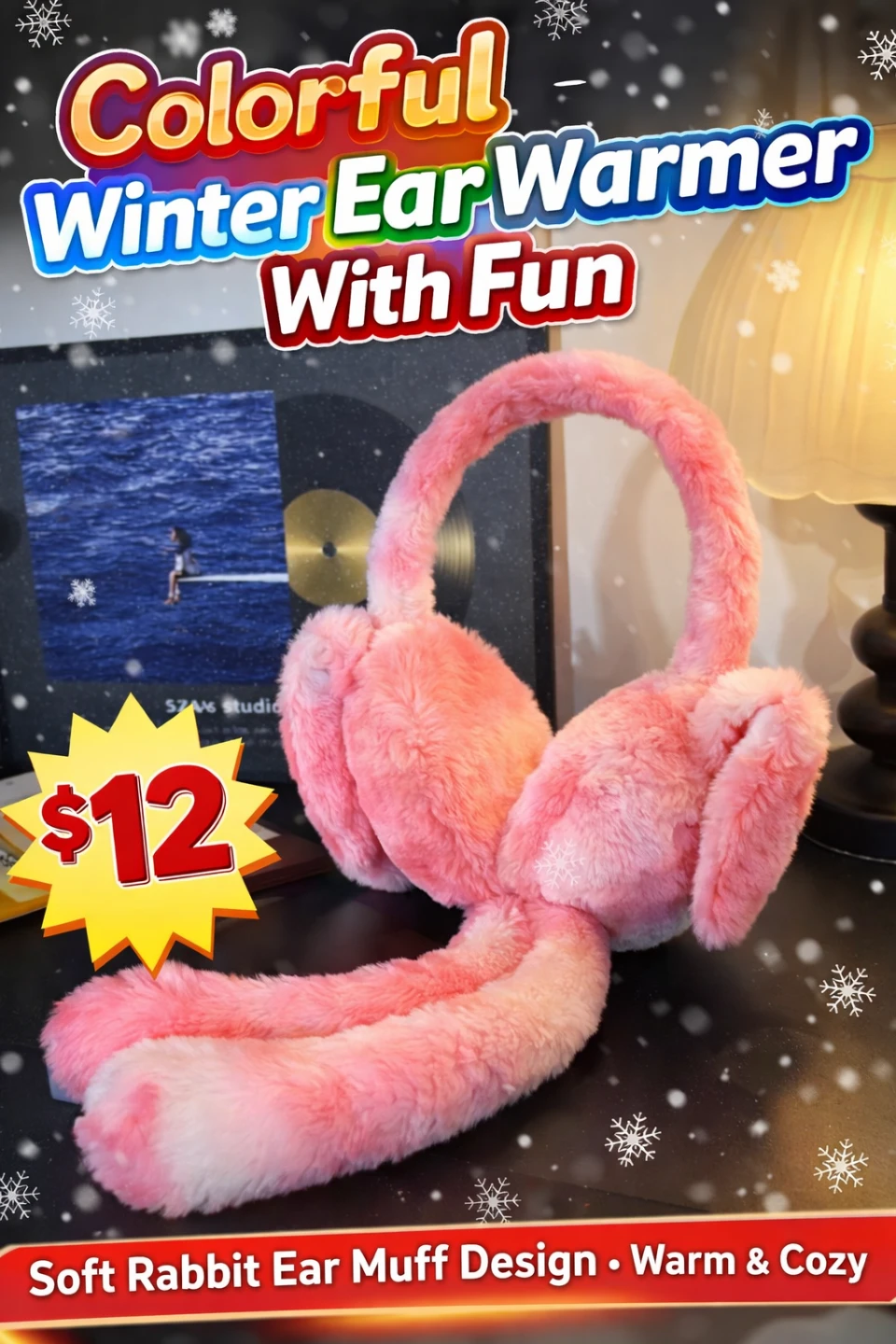 Colorful Winter Ear Warmer with Fun