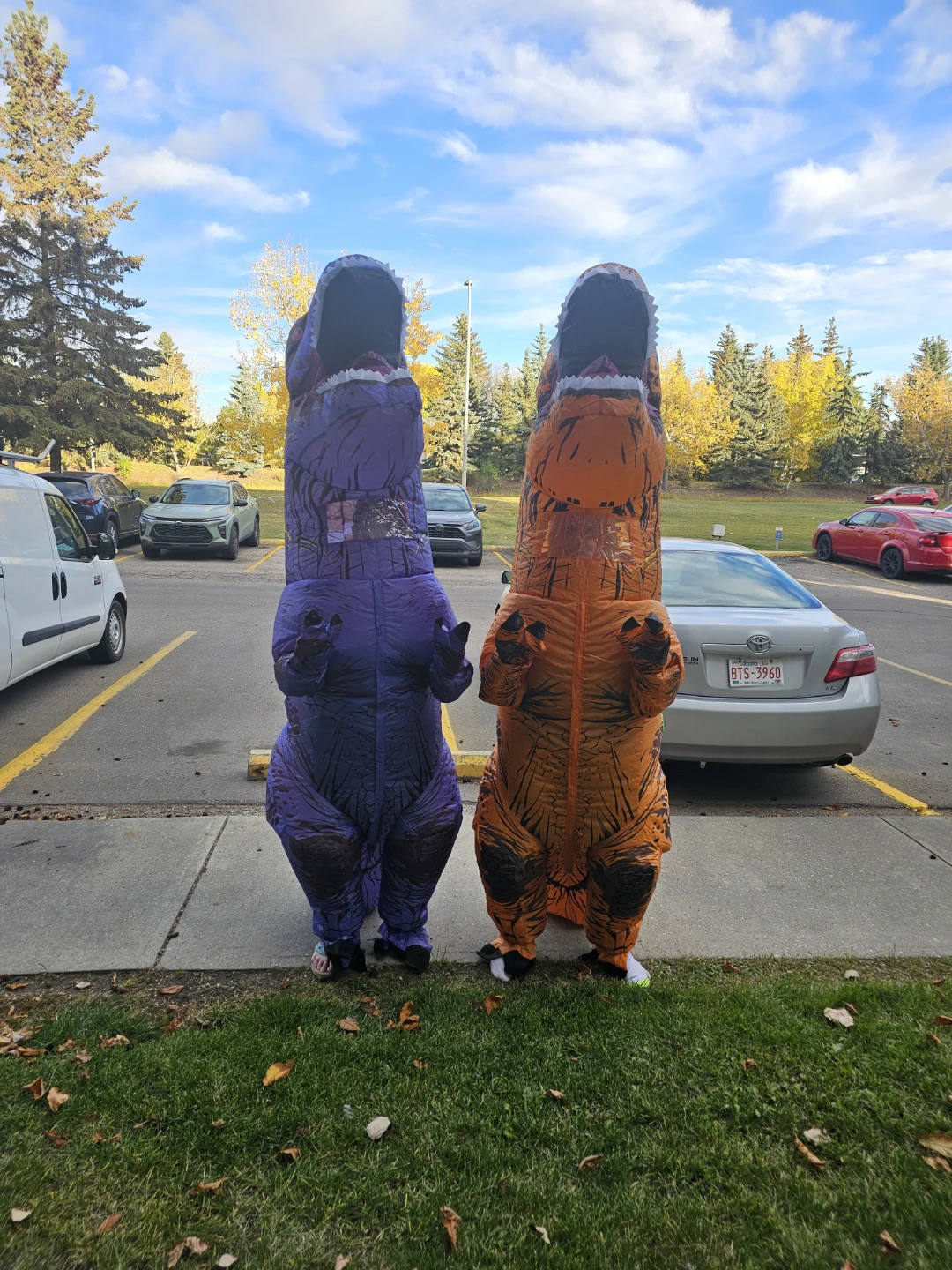 Adult Inflatable Dinosaur Costume - Purple