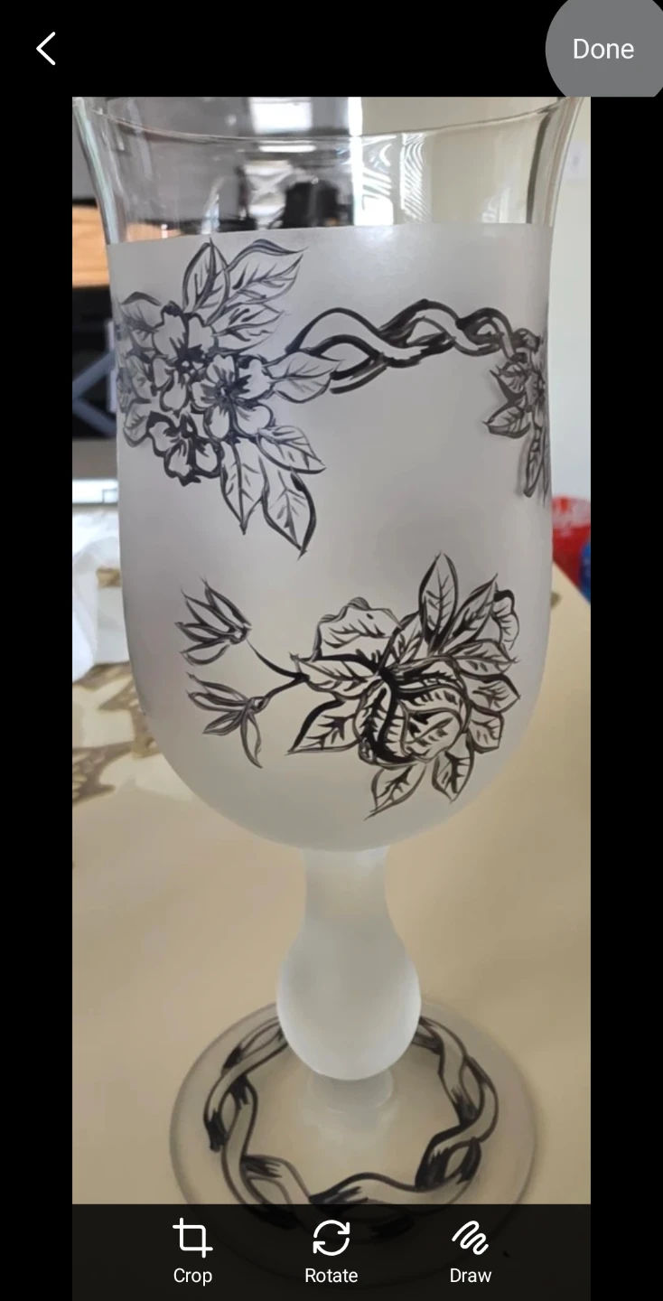 4 Frosted Glass Vase with Floral Design