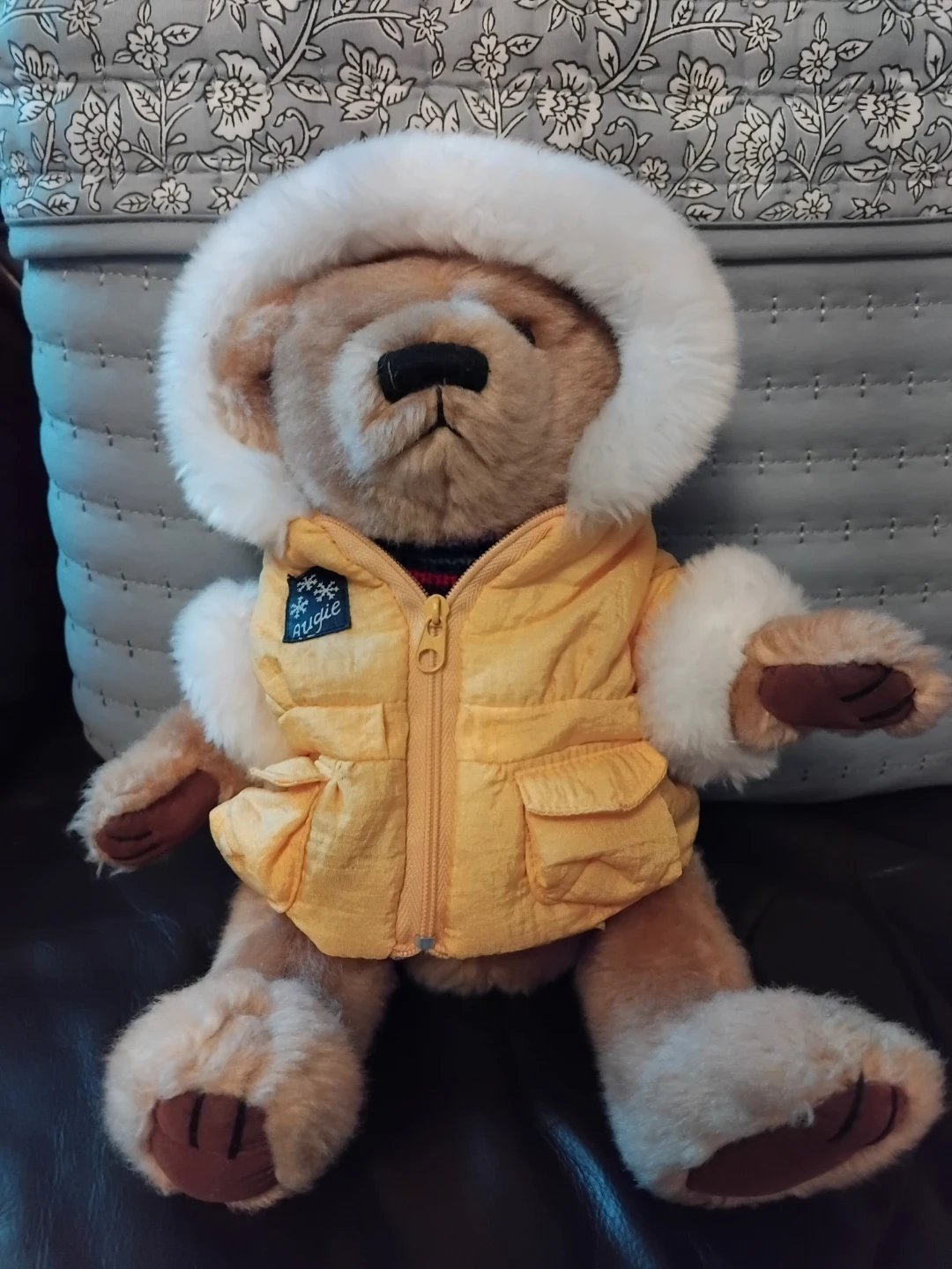 Gund "Hugsie" Teddy Bear with Yellow Winter Jacket