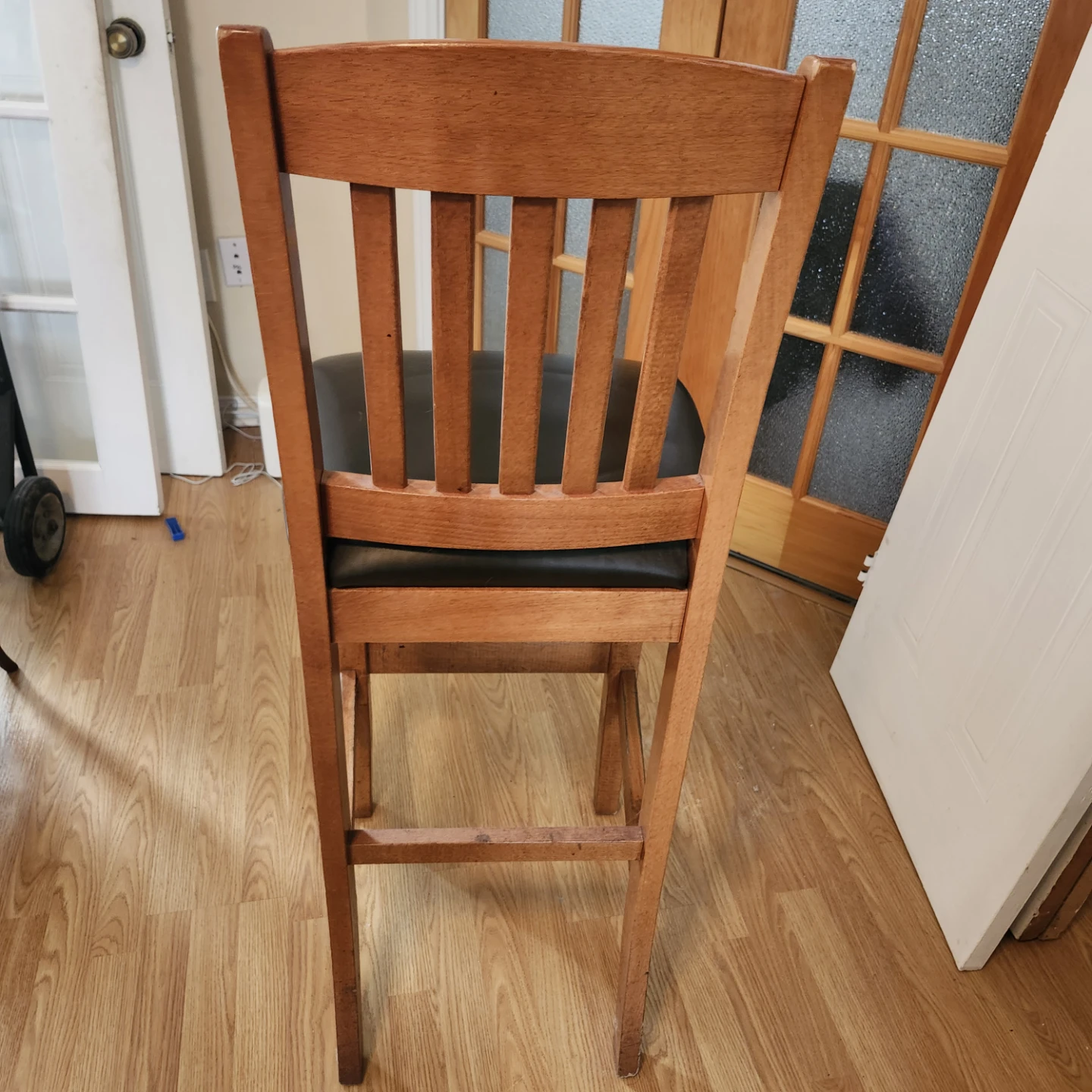 Wooden Bar Stool with Padded Seat - photo 3