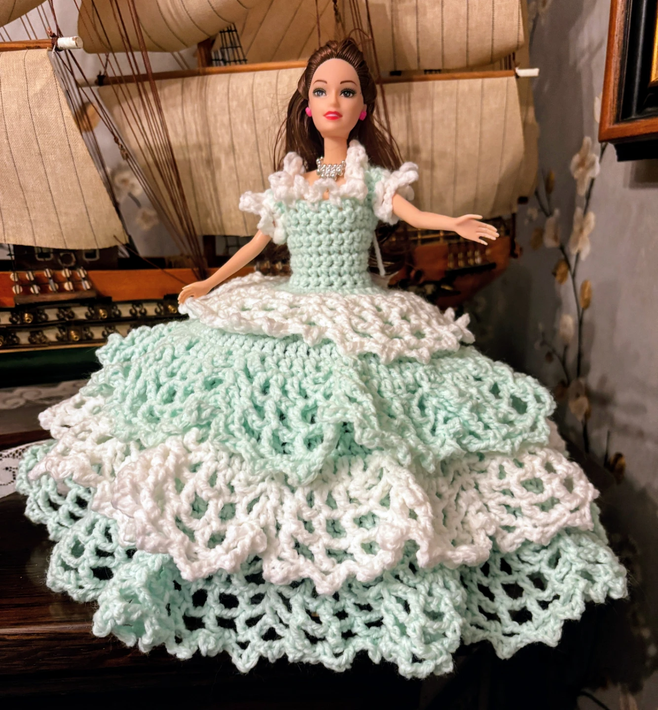 Crocheted Barbie Doll Dress