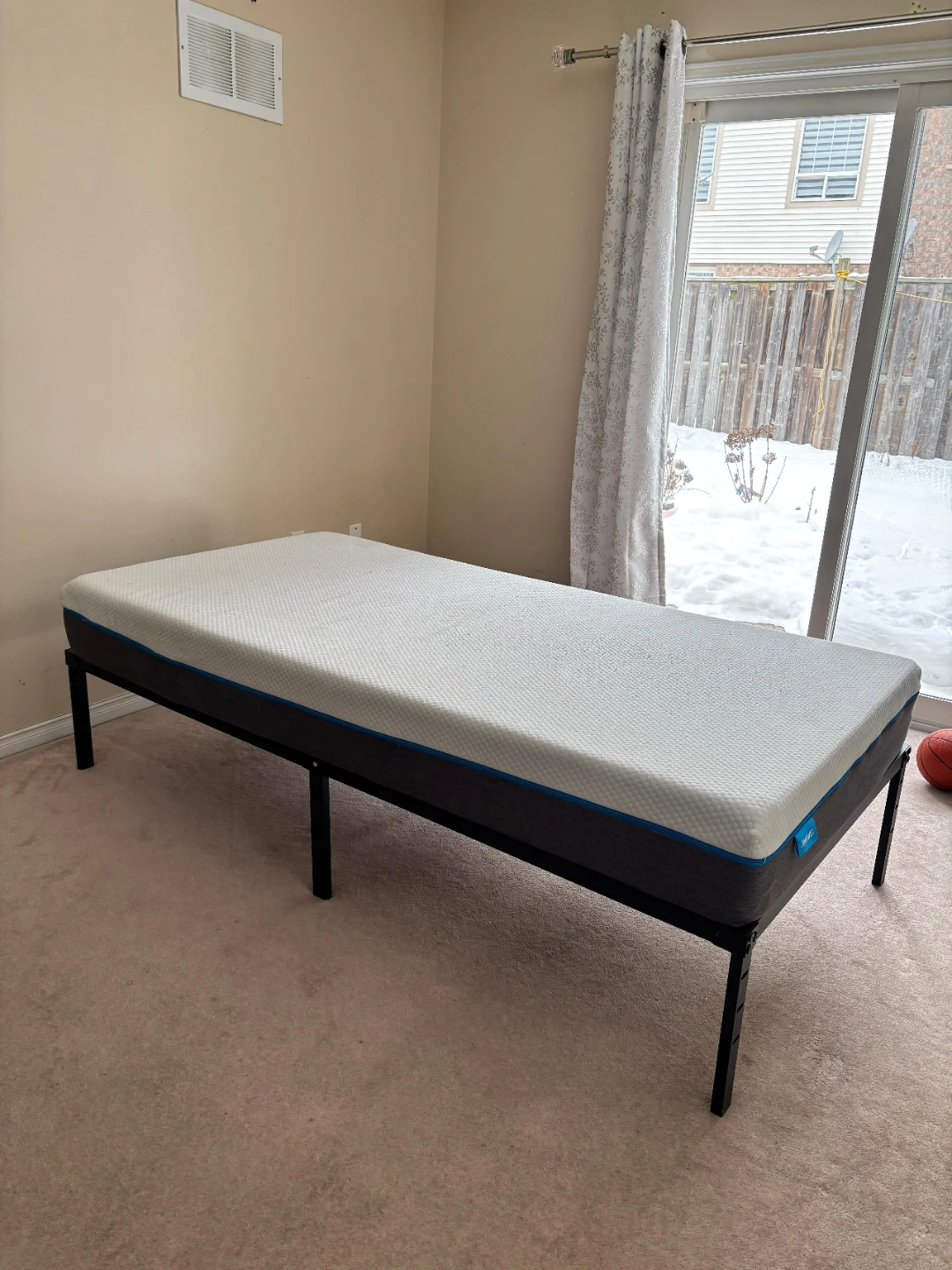 Twin Size Mattress and Metal Bed Frame
