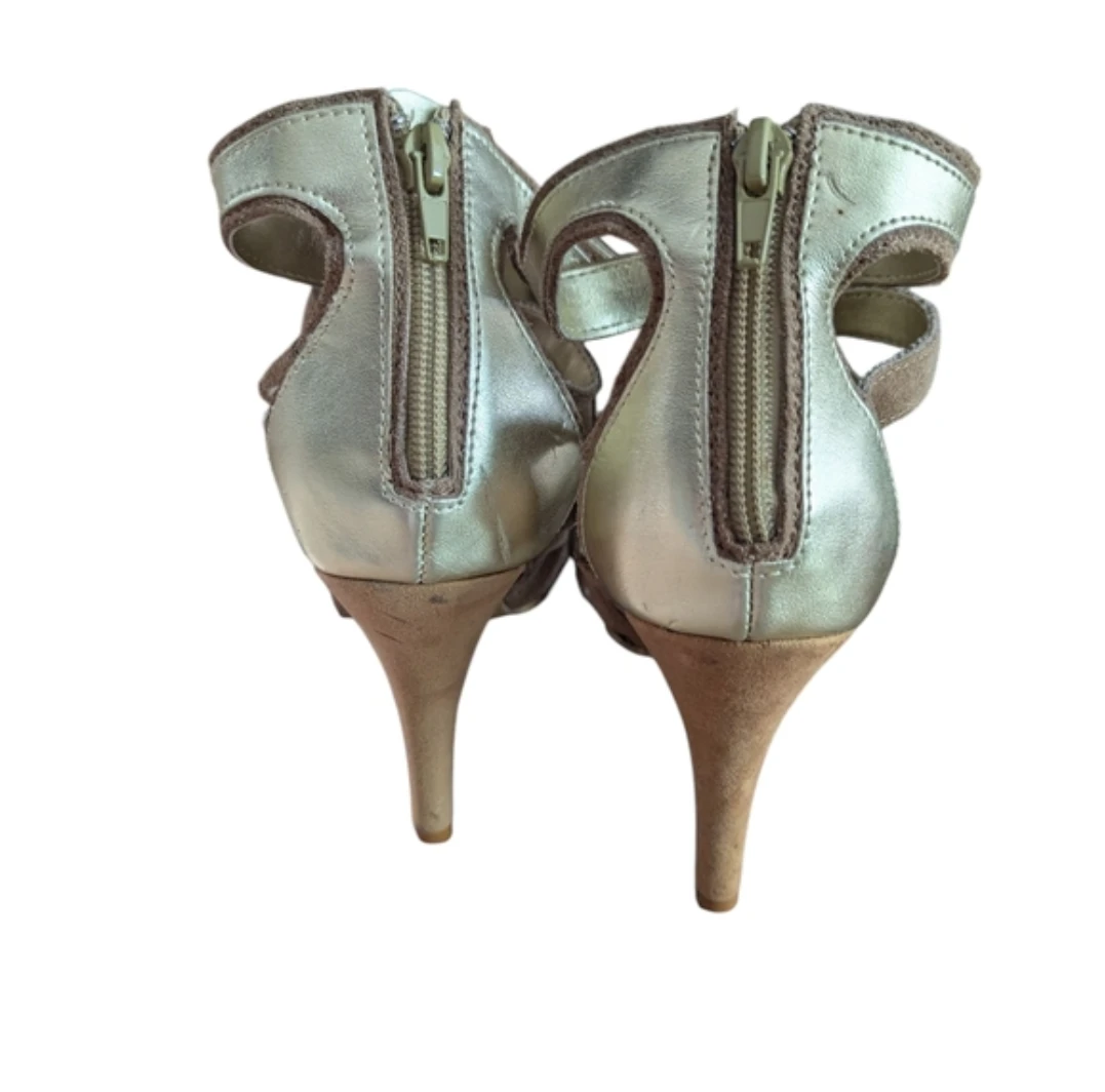 Gold Cage Strappy Heels - photo 3