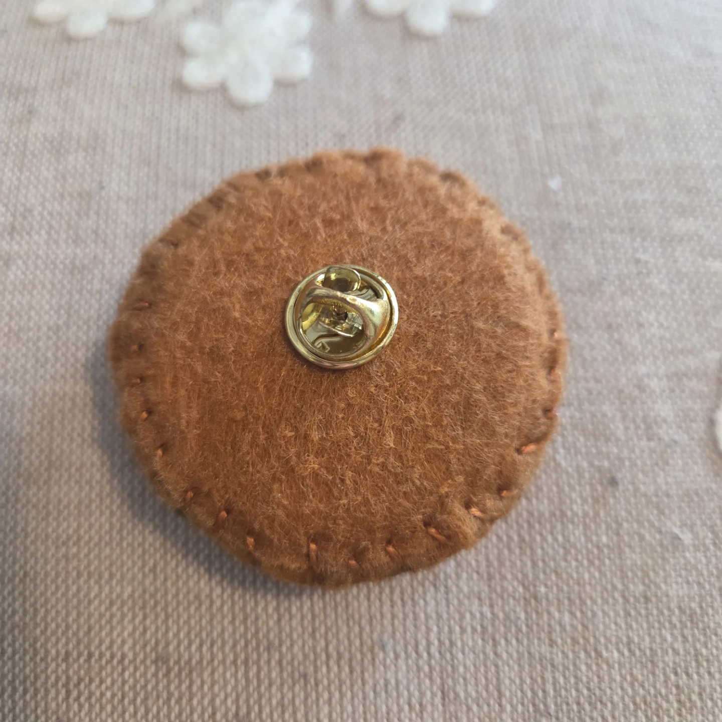 Handmade Embroidered Floral Brooch Pin - photo 2