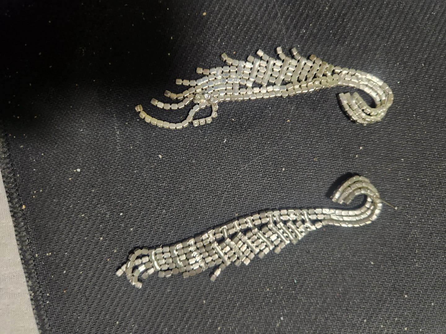 Rhinestone Feather Dangle Earrings - photo 2