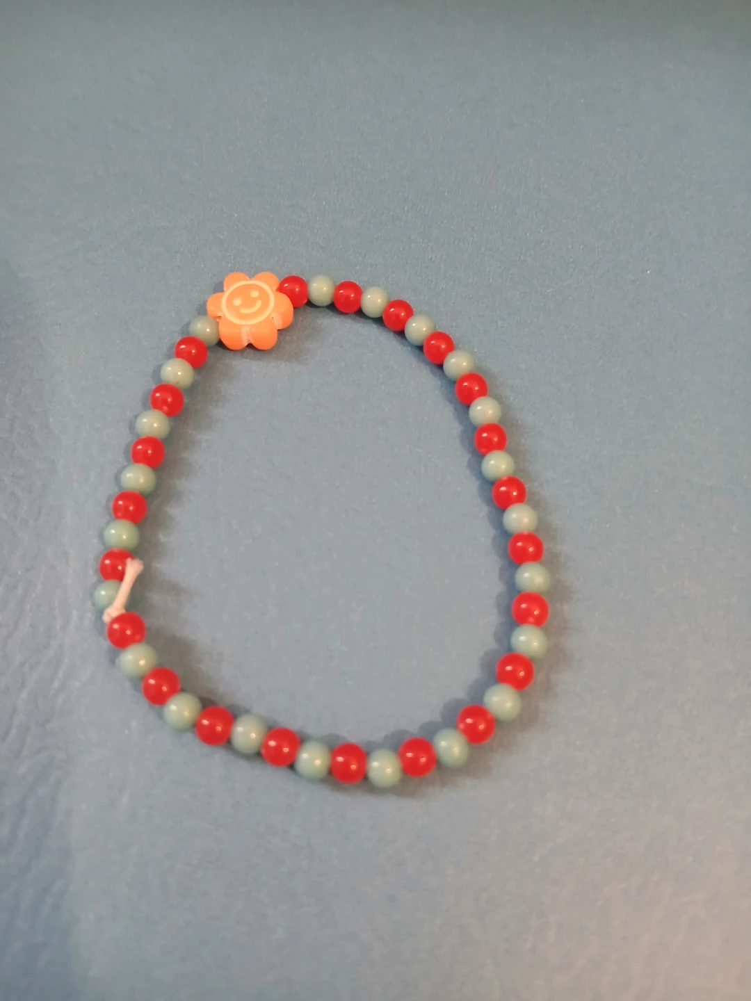 Beaded Bracelet with Flower Charm