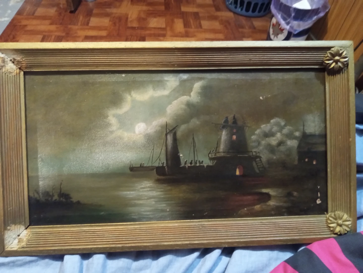 The snug Harbour Oil Painting 1872