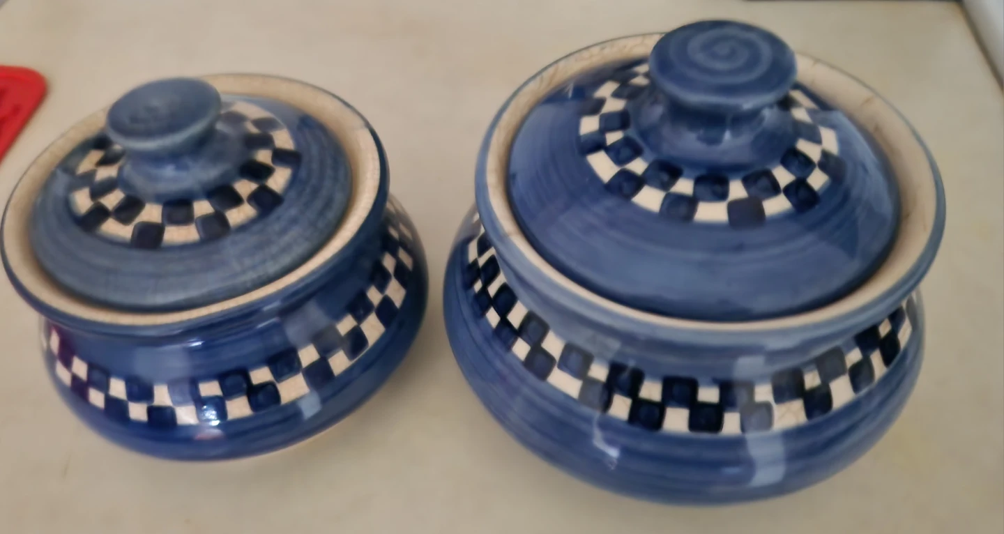Blue Ceramic Storage Jar with Lid