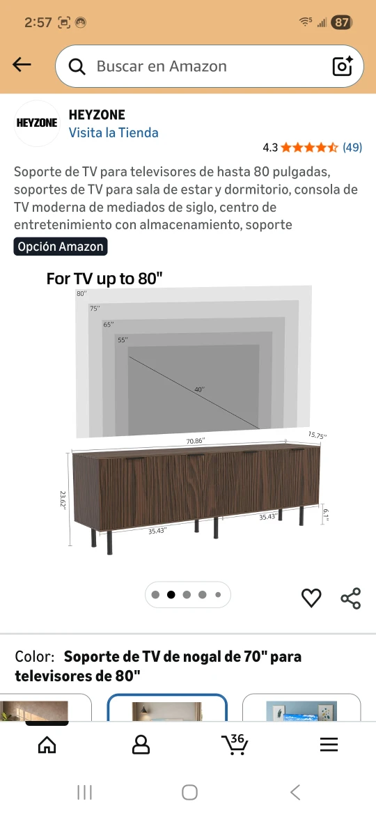 HEYZONE TV Stand for TVs up to 80 Inches