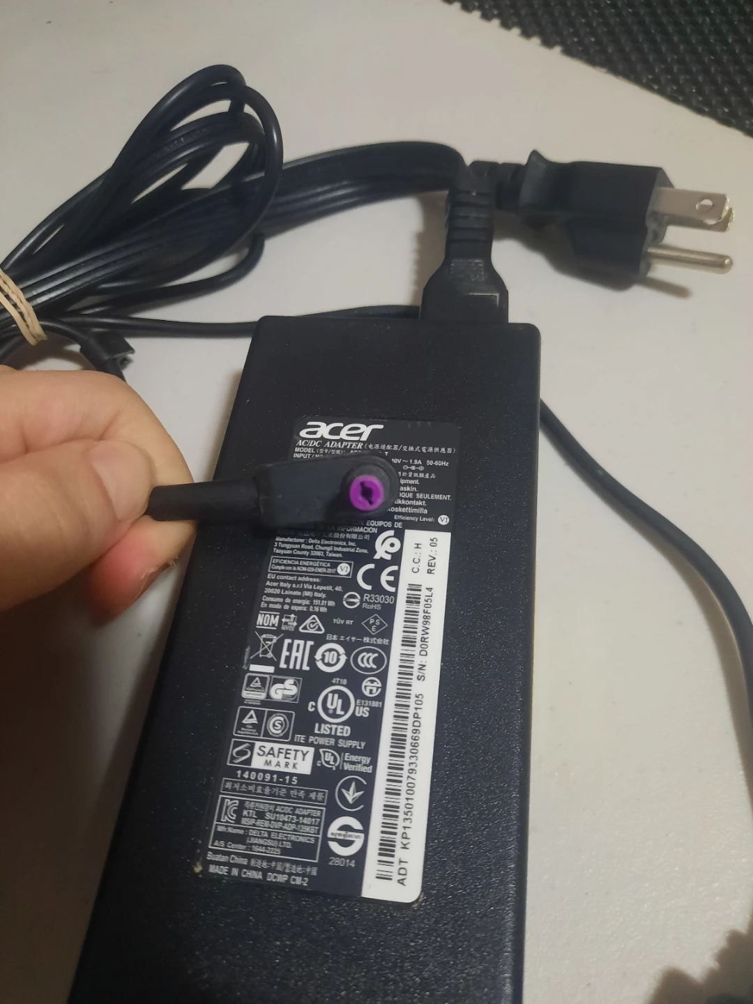 Acer ADP-135KB AC OEM Adapter Laptop Power Supply 19V 7.1A, 120W - photo 3