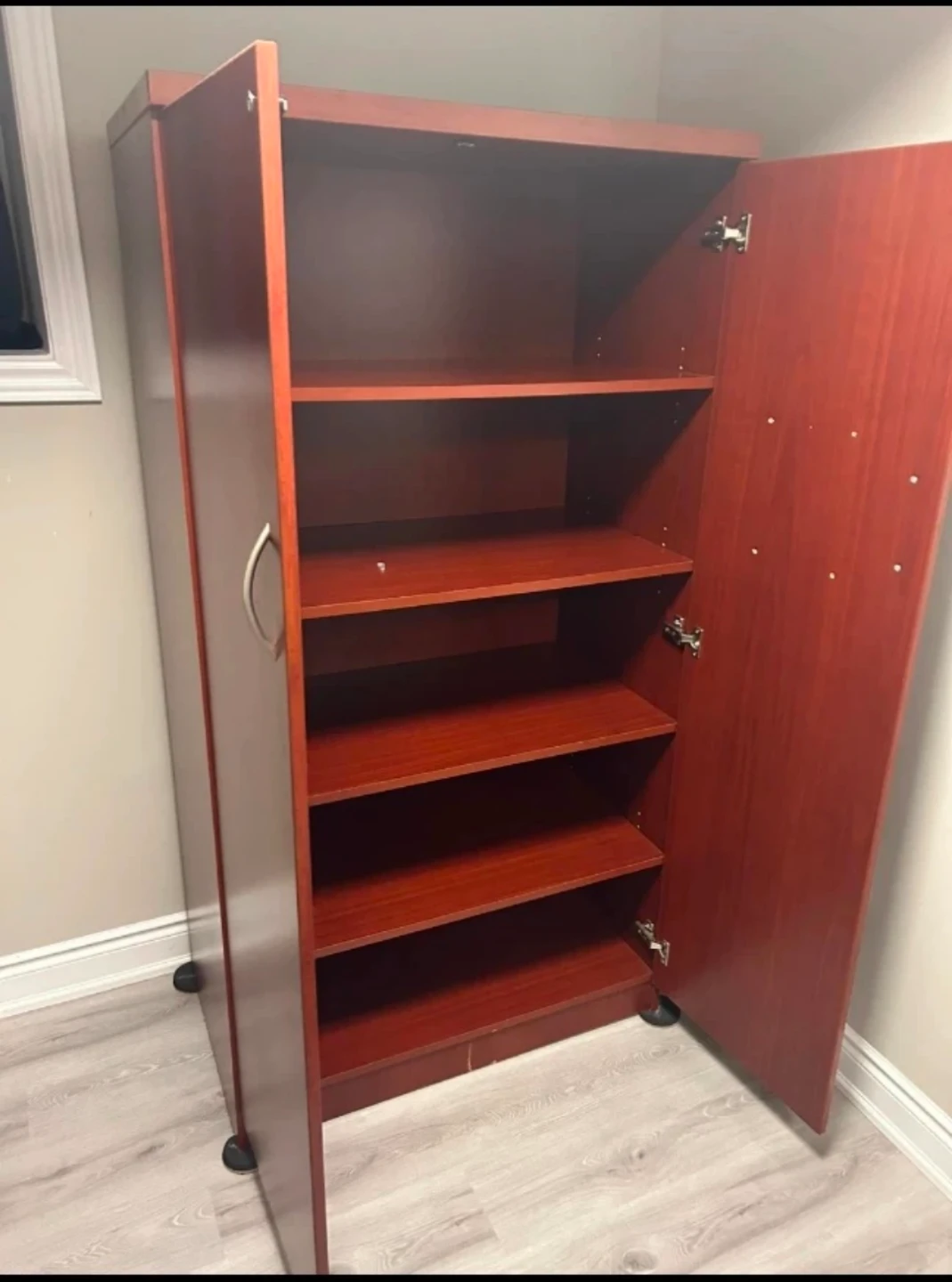 Wood Cabinet with Doors and Shelves - photo 2