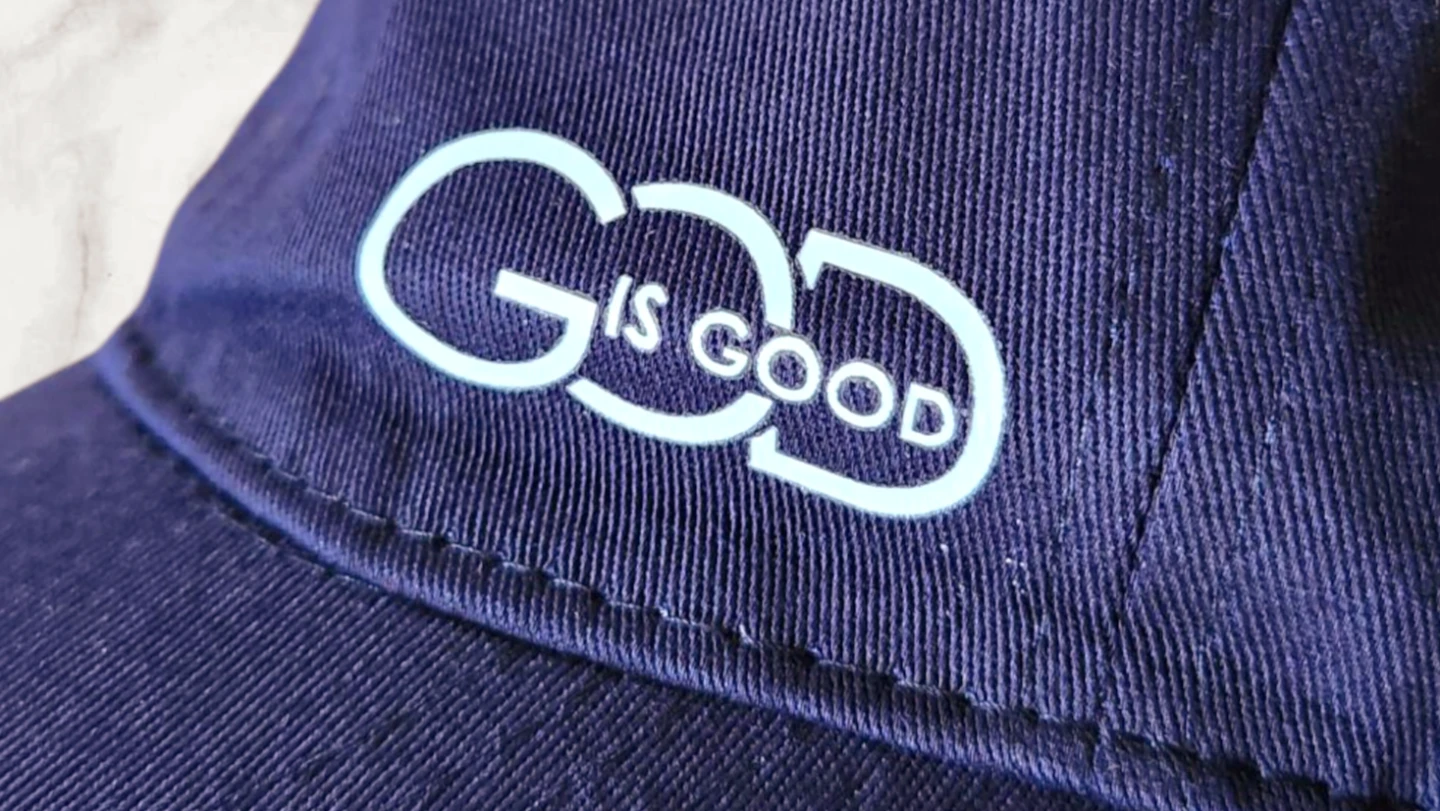 Navy Blue 'God Is Good' Dad style hat
