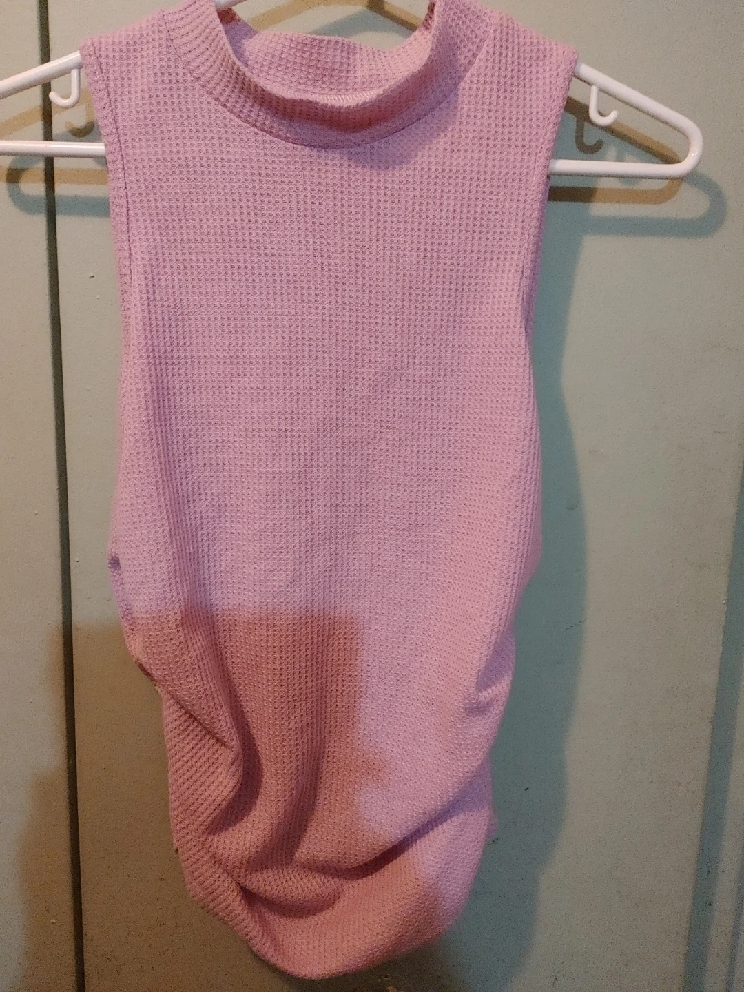 SHEIN Sleeveless Mock Neck Top - Pink - Size L