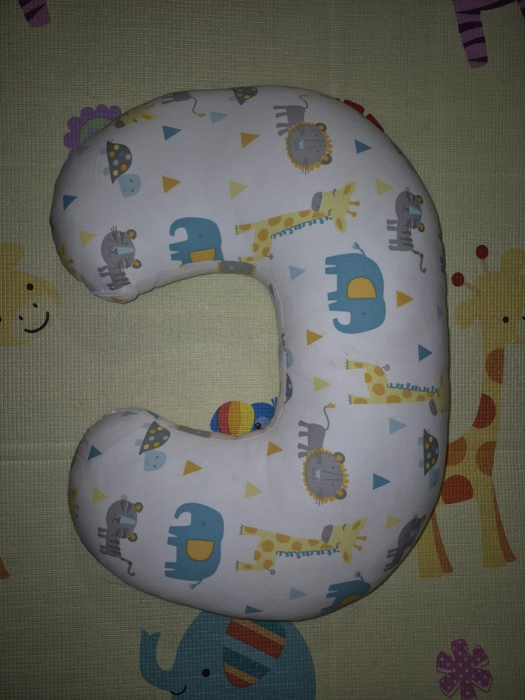 C-Shaped Nursing Pillow with Animal Print - photo 2
